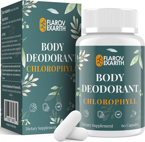 Suplemento desodorizante corporal para mujer, cápsulas de clorofila para olor corporal, aliento fresco y desintoxicación intestinal, para confianza