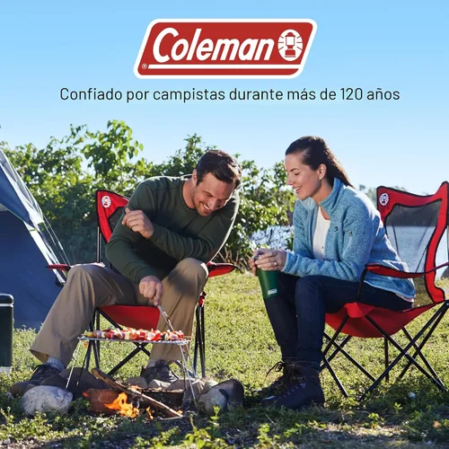 Miniatura 8 de Coleman Silla de Camping Quad de Malla Broadband con Bolsa de Transporte y Portavasos, Respaldo de Malla Refrescante con Brazos Ajustables, Ideal
