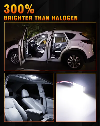 Miniatura 5 de Qasim COB Chipset 18-SMD LED Panel Dome Light Auto Car Interior Lámpara de techo techo techo Interior Bombilla con T10 / BA9S / Festoon Adaptadores