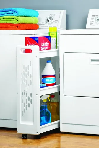 Miniatura 2 de Carrito con ruedas con 3 estantes para almacenar utensilios para hacer la colada, de Whitmor