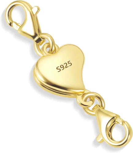 Miniatura 11 de Collar magnético de corazón de oro de 14 quilates, cierres y cierres de plata de ley 925, cierre de langosta doble, cierres magnéticos de joyería