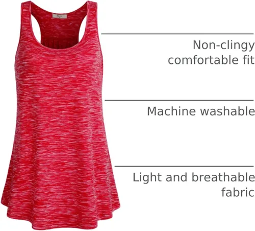 Miniatura 54 de Cestyle - Camiseta sin mangas para mujer, cuello redondo, corte holgado, para entrenamiento