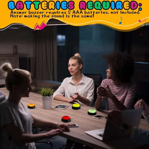 Miniatura 6 de Honoson Paquete de 8 botones de respuesta grabables, botones de sonido programables personalizables, divertidos regalos de cumpleaños para Multicolor