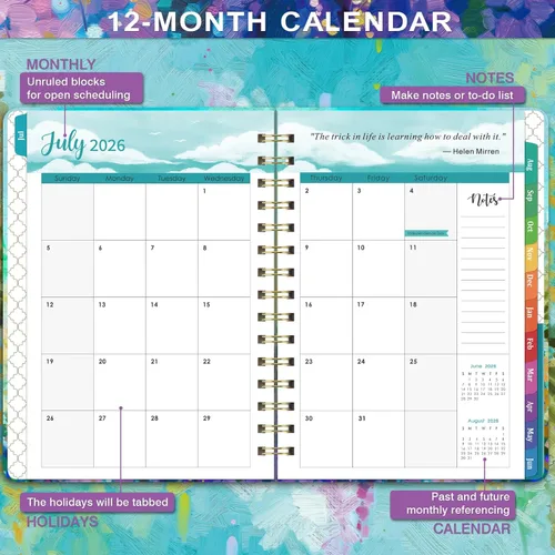 Miniatura 5 de Agenda 2026-2027 – Agenda académica 2026-2027, julio 2026 – junio 2027, planificadores semanales y mensuales, 6.3 x 8.4 pulgadas, 26-27 calendarios