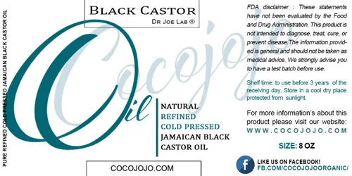 Miniatura 3 de cocojojo Aceite de ricino negro jamaicano puro refinado, prensado en frío (8 oz)