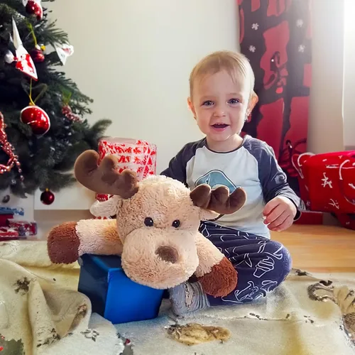 Miniatura 2 de WEIGEDU Adorable caribou - Peluche de reno y alce peludo, juguete de peluche para niños, bebés, niños, decoración de cumpleaños, hora de dormir, 13