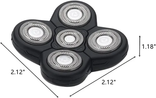 Miniatura 2 de Cabezas de repuesto para afeitadoras eléctricas para hombre, 5 en 1, reemplazables, alternativa, flotante, lavable, cabeza recortadora de cuchillas
