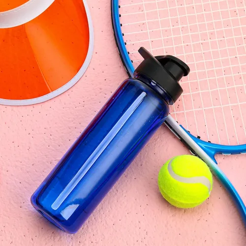 Miniatura 5 de Mimorou 12 botellas de agua de plástico a granel de 17 onzas, botellas deportivas reutilizables portátiles, paquete con asa para niños, adultos, Azul