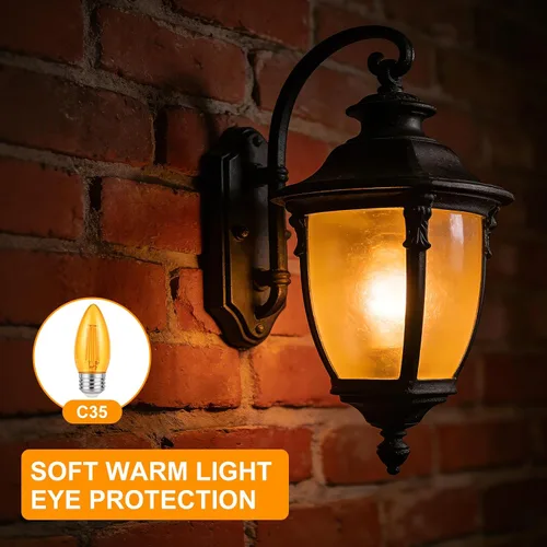 Miniatura 6 de KINUR Bombilla LED E26 de 40 W, bombillas de candelabro LED ámbar B11, bombilla decorativa blanca cálida de 2000 K, para ventilador de techo