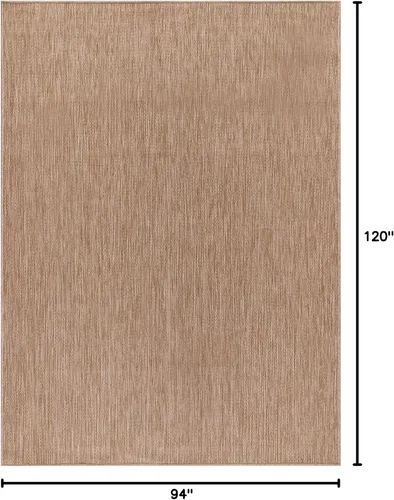 Miniatura 2 de Alfombra Lavable para Interiores y Exteriores 8x10 Resistente a la Intemperie Alfombras de Área Modernas de Yute Sólido para Porche Terraza Balcón