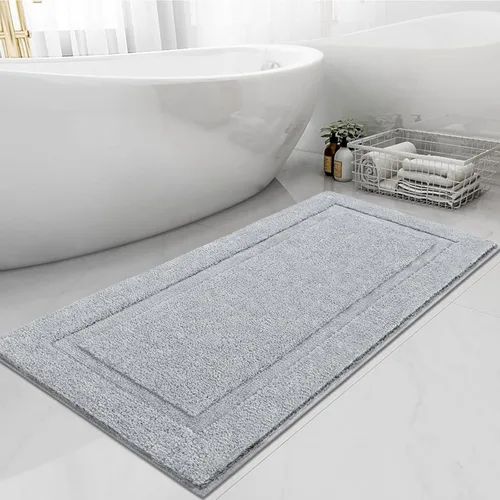 Miniatura 28 de SHACOS Alfombras de baño súper suaves y esponjosas de 24"x36" antideslizantes, lavables, alfombras de baño absorbentes, alfombras para suelo de Gris