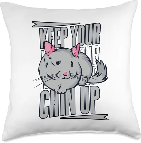 Miniatura 5 de Toys Chinchilla Cage Plush Stuffed Animal Gifts Keep Your Chin Up Chinchillidae - Almohada Chinchilla de cola larga, 16 x 16 pulgadas, multicolor
