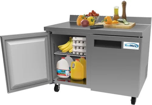 Miniatura 13 de KoolMore 48" de acero inoxidable 2 puertas congelador comercial de encimera con 3 1/2 contrasalpicaduras - 12 pies cúbicos