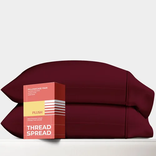 Miniatura 21 de Thread Spread Fundas de Almohada de Algodón Egipcio 100% Tamaño Estándar/Queen Juego de 2 - Fundas de Almohada Beige Satén de Lujo con Cuenta