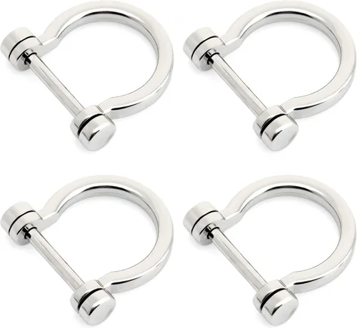 Miniatura 10 de CRAFTMEMORE Anillos en D atornillados con grillete de herradura anillo D DIY llavero monedero accesorio para correa de 3/4 pulgadas, 4 piezas