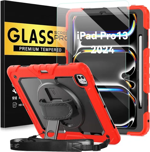 Miniatura 19 de BLOSOMEET Funda para iPad Air de 11 pulgadas M3 2025 y M2 2024 con protector de pantalla de vidrio templado y soporte para lápiz, funda para iPad