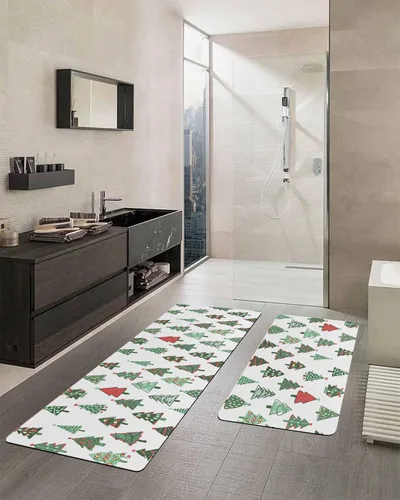 Miniatura 2 de Tapete de baño de Navidad para bañera, antideslizante, de secado rápido y absorbente, tierra de diatomeas, fregadero, dormitorio, cocina, lavable