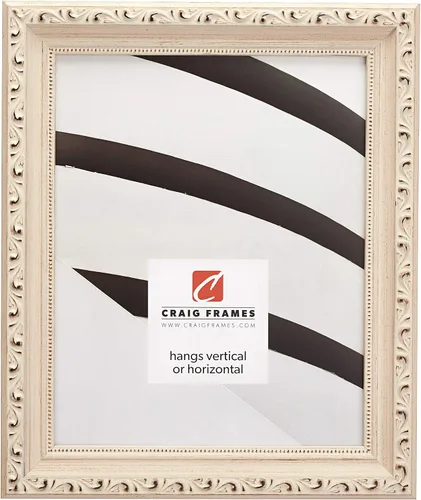 Craig Frames Ancien Marco de fotos adornado, 24 x 36 pulgadas, color blanco roto 11234 Whitewash