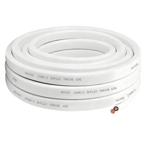 Miniatura 4 de Cable marino de calibre 2, cable dúplex de grado marino, cable eléctrico de cobre estañado de 2 AWG 5 pies para uso al aire libre en barcos