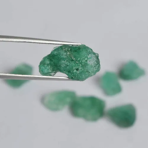 Miniatura 3 de GEMHUB Esmeralda verde, 31.50 quilates de grado A, color verde crudo natural, esmeralda en bruto, lote de 4 piezas de piedras sueltas, Piedra