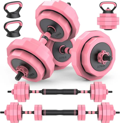 Rendpas Juego de mancuernas ajustables, 45/65/85 libras, juego de pesas libres con conector, juego de mancuernas 4 en 1 para entrenamiento en casa y