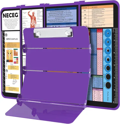 Miniatura 14 de Portapapeles de Enfermería Plegable - 4 Capas de Aluminio, Portapapeles Plegable para Enfermera, Edición Médica de Enfermería, Hojas de Referencia
