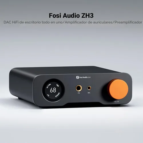 Miniatura 2 de Fosi Audio ZH3 DAC Amplificador de Auriculares, Preamplificador Completamente Equilibrado con AKM4493SEQ XMOS XU316 PCM 768kHz para Amplificadores