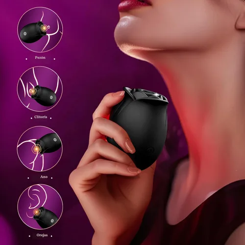 Miniatura 4 de Juguete Sexual Rosa para Adultos – Vibrador Rosa APP para Mujeres, Juguetes Sexuales con 9 Modos de Succión y Vibración, Vibrador de Punto G, Negro