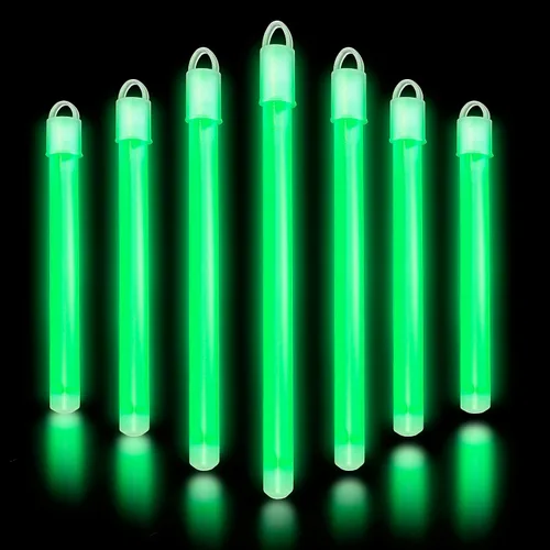 Miniatura 14 de Glow Fever Palitos que brillan en la oscuridad – 100 unidades de barras brillantes de 6 pulgadas pack de fiesta a granel con tapas de extremo