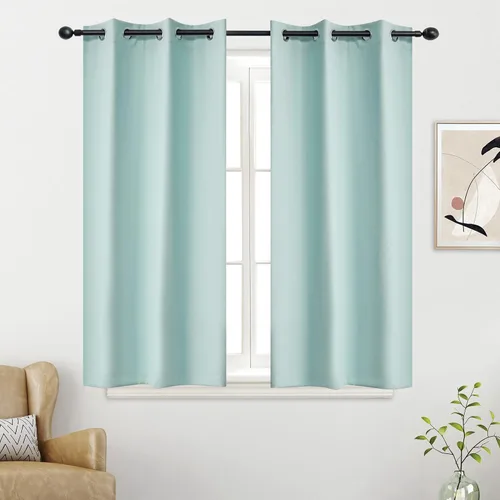 Miniatura 21 de YGO - Cortinas verdes de 183 cm de ancho por 213 cm de largo para dormitorio - Cortinas opacas con ojales en la parte superior, extra anchas