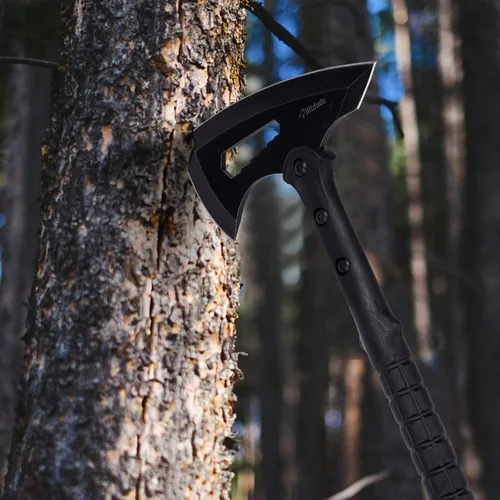 Miniatura 6 de Tomahawk táctico, hacha de lanzamiento con funda, hacha de camping con pincho, mango de fibra de nailon para supervivencia al aire libre, Cabeza