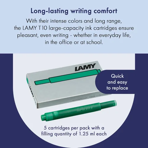 Miniatura 3 de LAMY Cartuchos de tinta T10 con gran capacidad de tinta, adecuados para todos los modelos de pluma estilográfica Lamy - Contenido de 0.0 fl oz por