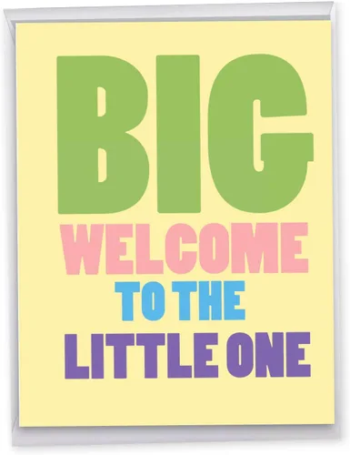 Miniatura 14 de NobleWorks, Divertida tarjeta de felicitación para bebé, tarjeta de embarazo con sobre, de todos nosotros (8.5 x 11 pulgadas), Big New Baby Congrats