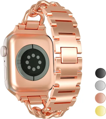 Miniatura 2 de Compatible con Apple Watch Band para mujer y hombre de 1.614 in 1.575 in 1.496 in 1.732 in 1.772 in 1.654 in Ultra 1.929 in, pulsera de acero