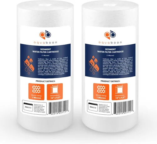 Aquaboon Whole House - Filtro de agua de 1 micrón de 10 x 4.5 pulgadas contra sedimentos de repuesto compatible con DGD-5005, AP810, paquete de 2