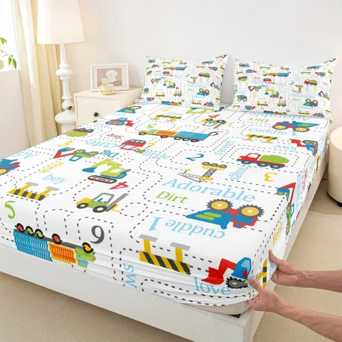 Miniatura 14 de Juego de sábanas bajeras para niños de Red Race Car tamaño individual, juego de ropa de cama con bandera de carreras de deportes extremos