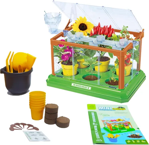 Miniatura 2 de EXBEPE Kit de jardinería para niños, kit de terrario de cultivo de invernadero, juego de cultivo de plantas, descubrimiento, regalo educativo