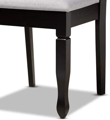 Miniatura 5 de Baxton Studio Petrina - Juego de comedor tapizado de tela gris, madera con acabado marrón expreso, 7 piezas