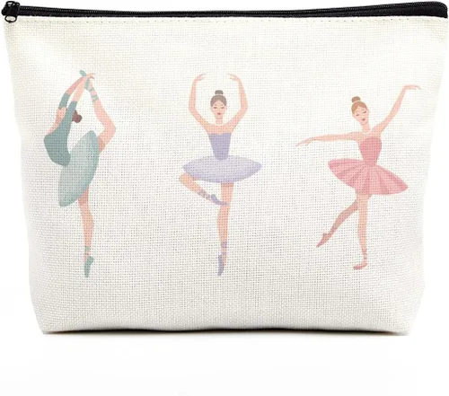Miniatura 6 de fkovcdy Bolsa de baile, bolsa de maquillaje de bailarina, regalos para amantes de la danza, bolsa de cosméticos pequeña para bailarina, regalo