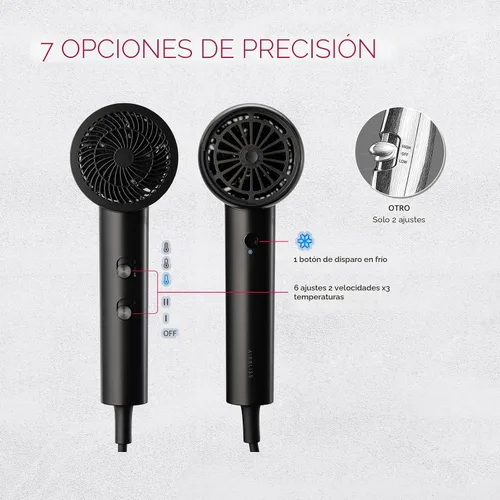 Miniatura 6 de Secador de pelo con difusor TYMO - Secador de pelo iónico de 300 millones con difusor y accesorio de peine para cabello rizado, secador de pelo