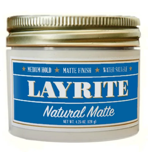 Layrite Crema mate natural, básica, blanca, soda de crema suave, 4.25 onzas