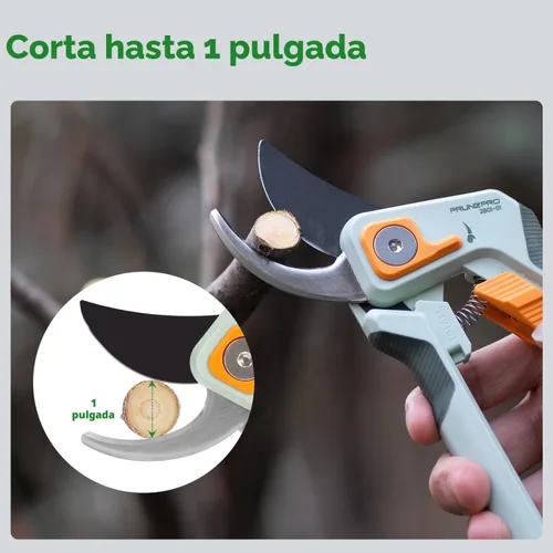 Miniatura 4 de PrunePro Tijeras de Podar para Jardinería Podadora Manual Profesional de Bypass Hasta 1 Pulgada de Capacidad de Corte Hoja de Acero Inoxidable