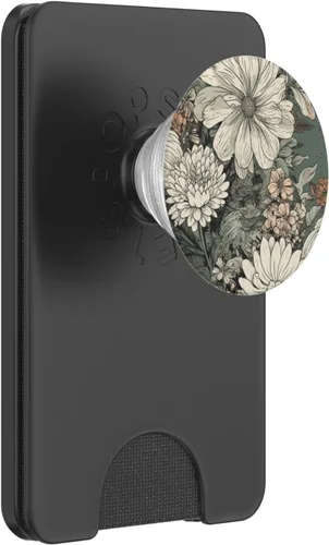 Miniatura 7 de Flower Bouquet Floral Pattern Sage Green Con PopSockets de flores silvestres PopGrip intercambiables
