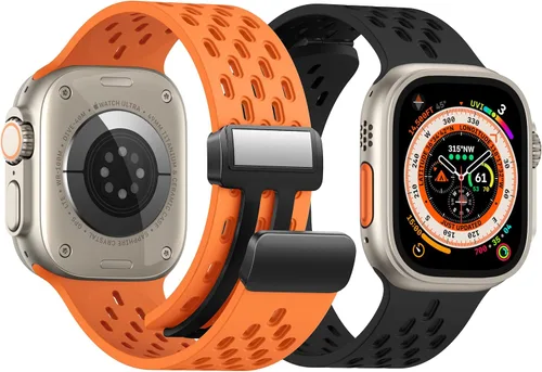 Correa/Pulsera Deportiva Anti Sudor Magnética para Apple Watch, Correas de Silicona Transpirable e Impermeable. Compatible con iWatch Ultra SE