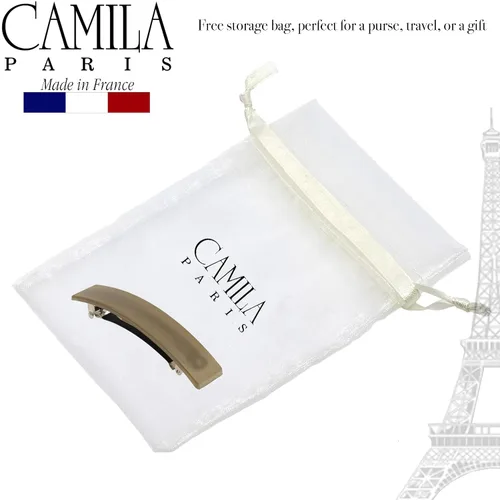 Miniatura 6 de Camila Paris CP3385 - Pinza de barrette de pelo francesa para niñas, cierre de metal gomizado beige, pinzas de pelo de agarre fuerte para mujeres