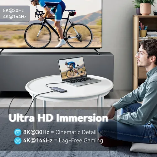 Miniatura 4 de Estación de acoplamiento USB C con monitor dual para Dell HP, estación de acoplamiento para portátil con 3 monitores, Hub USB C de 15 en 1 con Dock