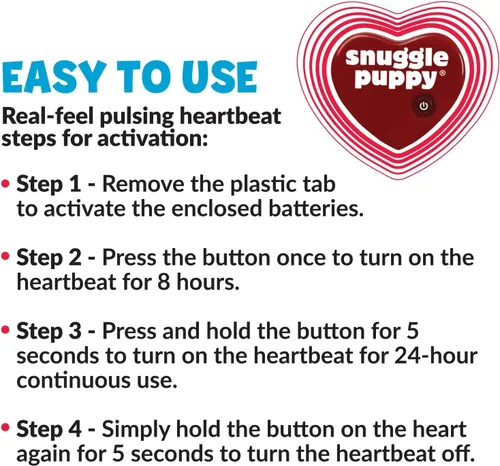 Miniatura 4 de Snuggle Puppy - Juguete original para cachorros con pulso y paquete de calor de sensación real, ayuda calmante para dormir para la ansiedad