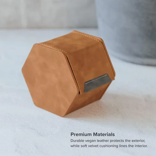 Miniatura 3 de Funda protectora de viaje para reloj de 1 ranura, organizador de relojes de alta calidad, con cuero vegano, almohada ajustable para cualquier reloj