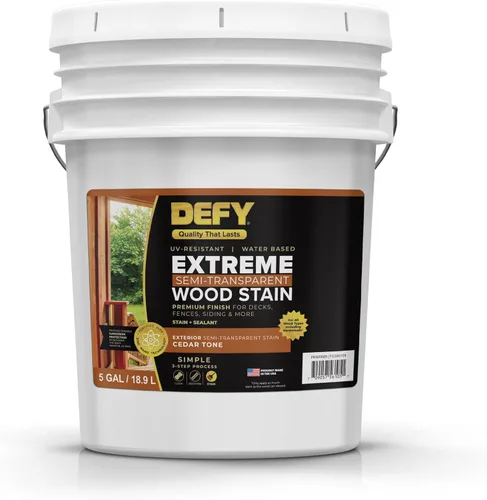Miniatura 18 de DEFY Barniz y Sellador de Madera Extremo Todo en Uno - 1 Galón de Recubrimiento Impermeable Semitransparente para Todos los Tipos de Madera - Gris