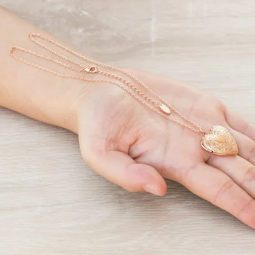 Miniatura 6 de Philip Jones Medallón de corazón chapado en oro rosa, Chapado en oro rosa